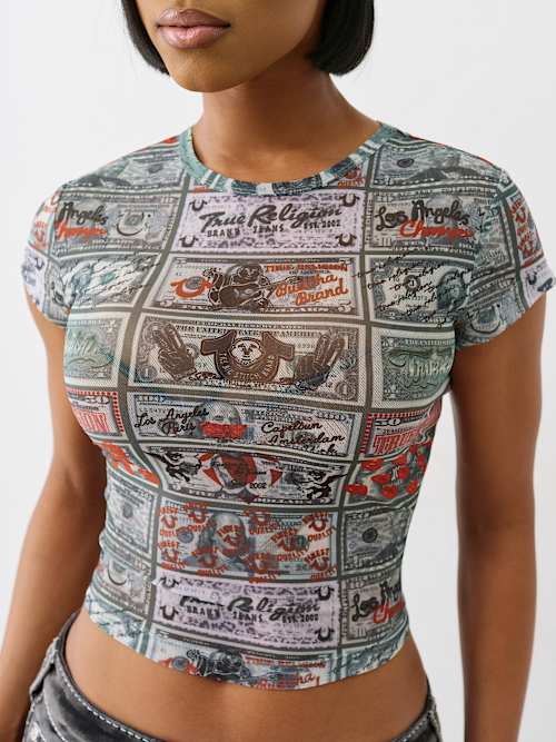 ДЕТСКАЯ ФУТБОЛКА С СЕТЧАТЫМ ПРИНТОМ «ДЕНЬГИ»