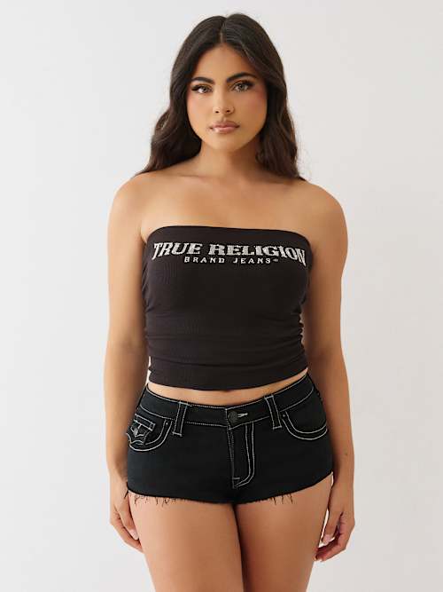 STRAPLESS RIB BANDEAU TOP