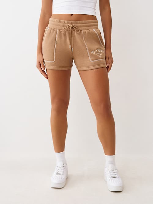 SHORTS DEPORTIVOS RELAJADOS Y BORDADOS