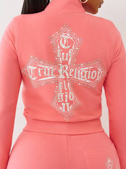 CRYSTAL TERRY TRACK JACKET