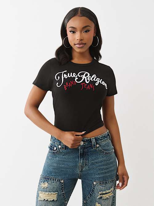 EMBROIDERED LOGO BABY TEE