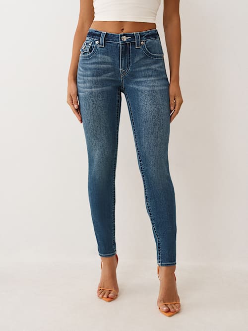 JENNIE MID RISE MONEY EMBROIDERED CURVY SKINNY JEAN