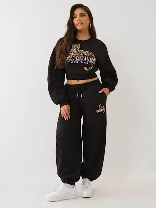CRYSTAL LEOPARD BAGGY JOGGER