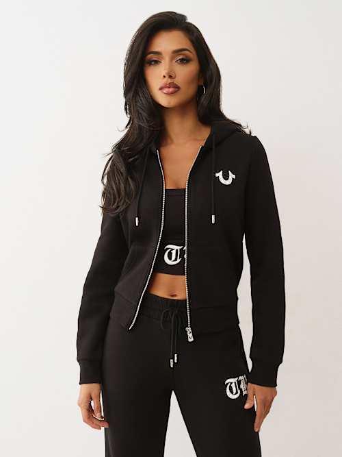 CRYSTAL LOGO ZIP HOODIE