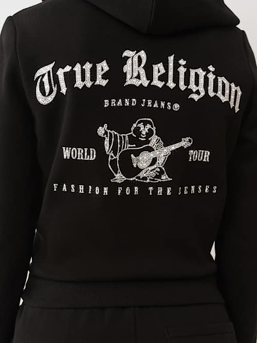 CRYSTAL LOGO ZIP HOODIE