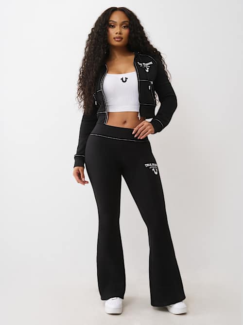CRYSTAL WING BIG T FLARE SWEATPANT