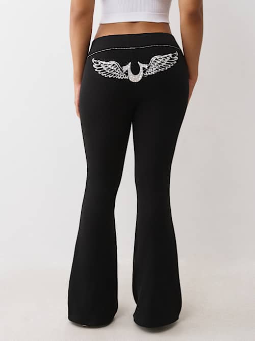 CRYSTAL WING BIG T FLARE SWEATPANT