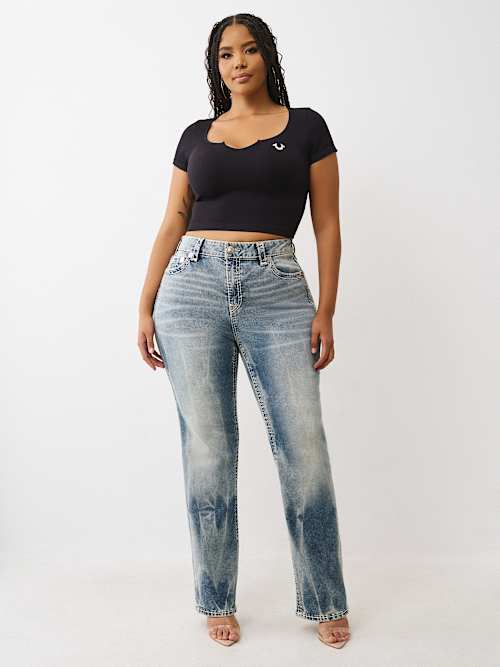 PLUS BILLIE MID RISE SUPER T STRAIGHT JEAN