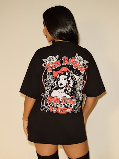 TRUE RELIGION X BELLA DOÑA OVERSIZED BOYFRIEND TEE