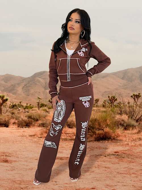 TRUE RELIGION X BELLA DOÑA MID RISE BOOTCUT SWEATPANT