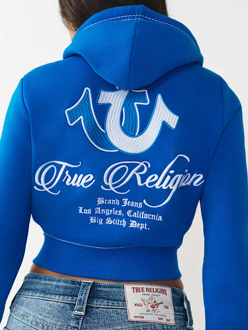 ТОЛСТОВКА С КАПЮШОНОМ НА МОЛНИИ С ВЫШИВКОЙ В ВИДЕ БОЛЬШОЙ Т-ОБРАЗНОЙ БУКВЫ