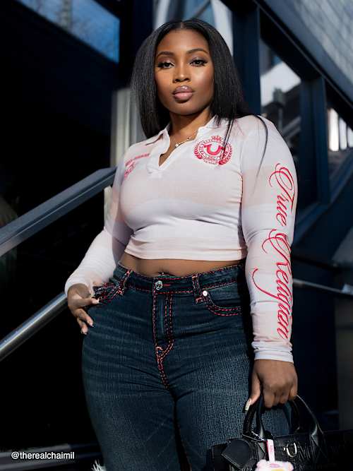 ВЫШИТЫЙ ТОП-ПОЛО С ДЛИННЫМ РУКАВОМ