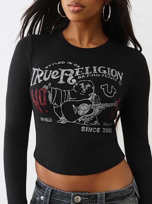 ДЕТСКАЯ ФУТБОЛКА С ПРИНТОМ БУДДЫ С ДЛИННЫМ РУКАВОМ