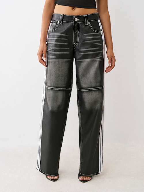 BAILEY FAUX LEATHER BARREL PANT