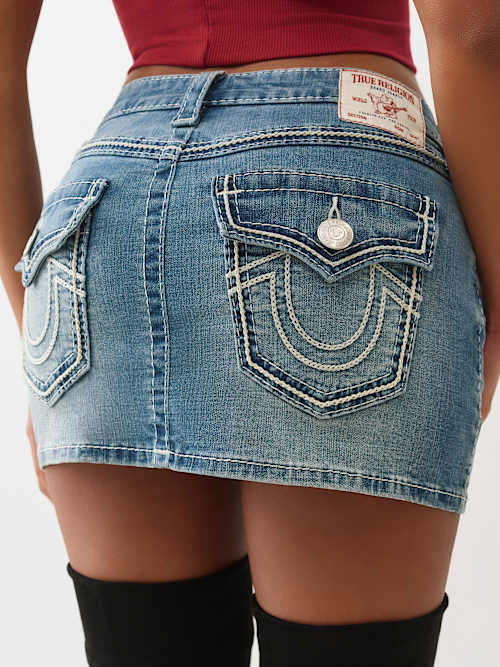 ДЖИНСОВАЯ ЮБКА С ВЕРЕВОЧНЫМ ШВОМ ОТ СЭДИ