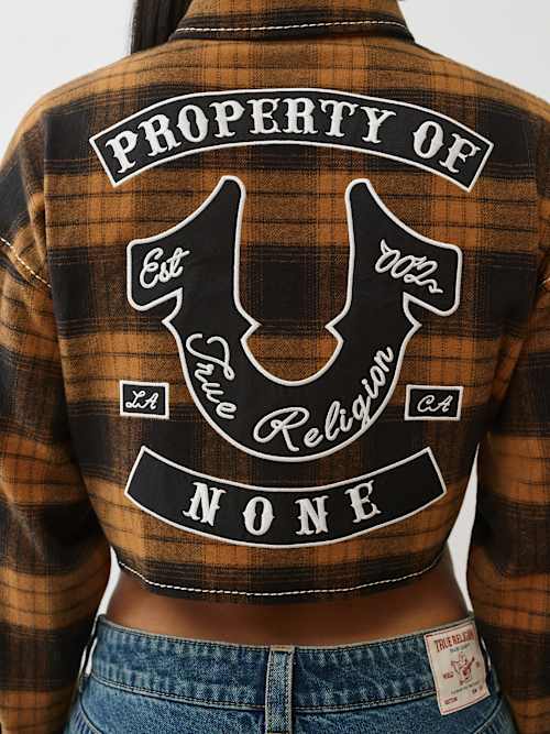 УКОРОЧЕННАЯ ФЛАНЕЛЕВАЯ ДУЖКА В ВИДЕ БОЛЬШОЙ футболки