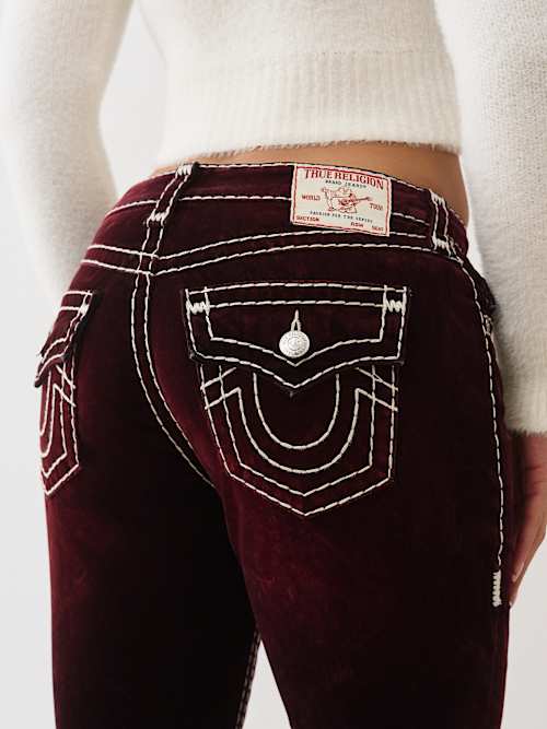 ДЖИНСОВЫЕ БОТИЛЬОНЫ BECCA ИЗ БАРХАТА СРЕДНЕЙ ПОСАДКИ SUPER T BOOTCUT JEAN