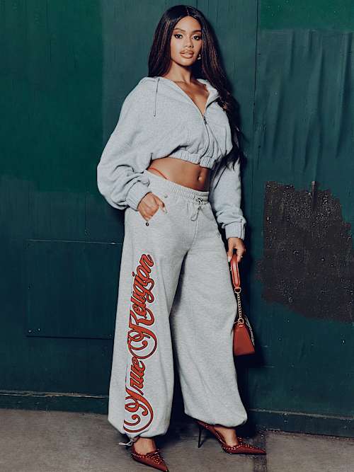 APPLIQUÉ WIDE LEG SWEATPANT