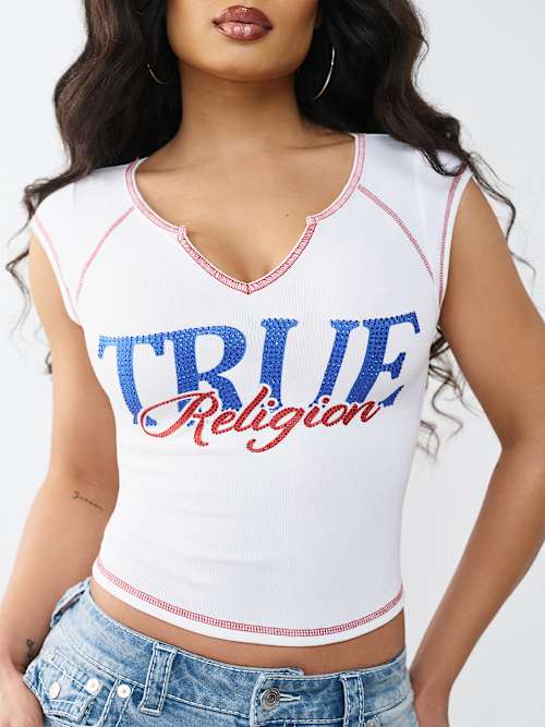 ДЕТСКАЯ ФУТБОЛКА В РУБЧИК С ЗАЗУБРИНАМИ ИЗ ХРУСТАЛЯ