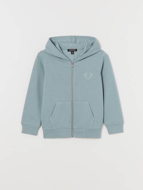 BOYS STITCH LOGO ZIP HOODIE