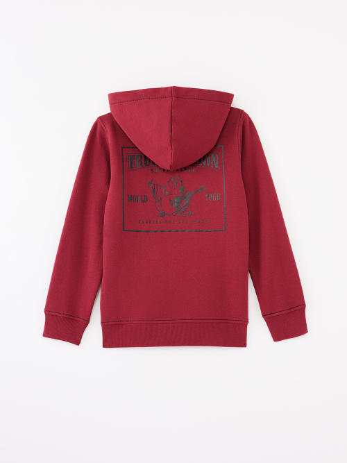 BOYS STITCH LOGO ZIP HOODIE