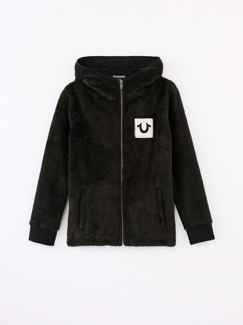 BOYS FUZZY LOGO JACKET