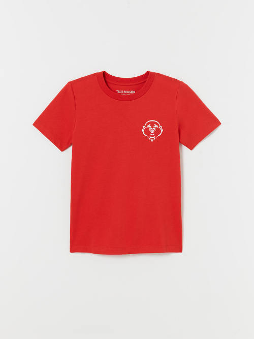 BOYS FLOCKED TR BUDDHA LOGO TEE