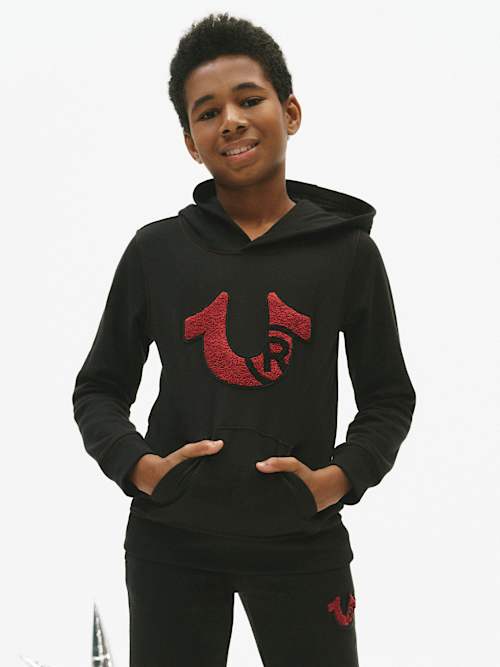 SUDADERA CON CAPUCHA CON HERRADURA Y MARCA REGISTRADA PARA NIÑOS