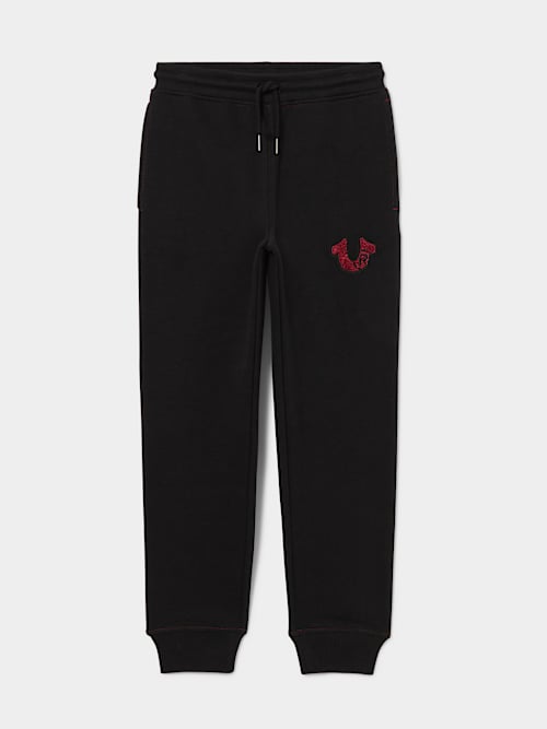 PANTALONES JOGGER CON HERRADURA Y MARCA REGISTRADA BORDADA PARA NIÑOS