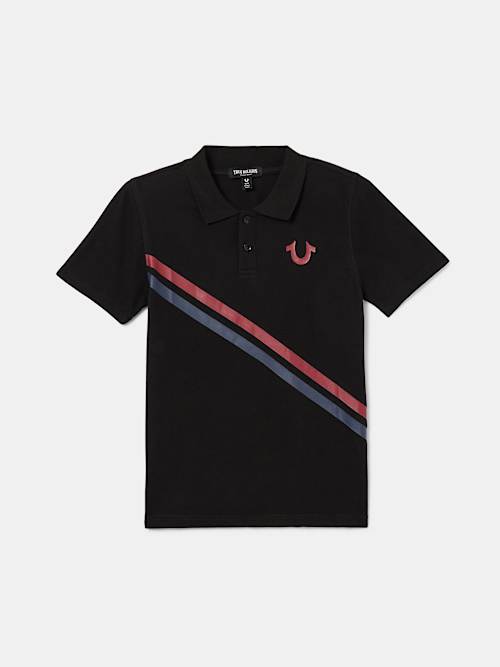 BOYS HORSESHOE STRIPED POLO SHIRT