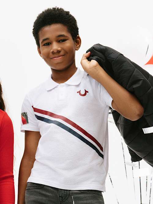 BOYS HORSESHOE STRIPED POLO SHIRT