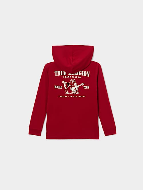 BOYS WORLD TOUR HOODED HENLEY TEE