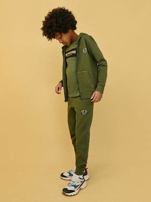 SUDADERA CON CAPUCHA, CIERRE, LOGOTIPO DE BUDA BORDADO PARA NIÑO