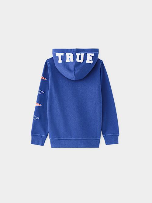 SUDADERA CON CAPUCHA TIPO UNIVERSITARIA TRUE RELIGION PARA NIÑO