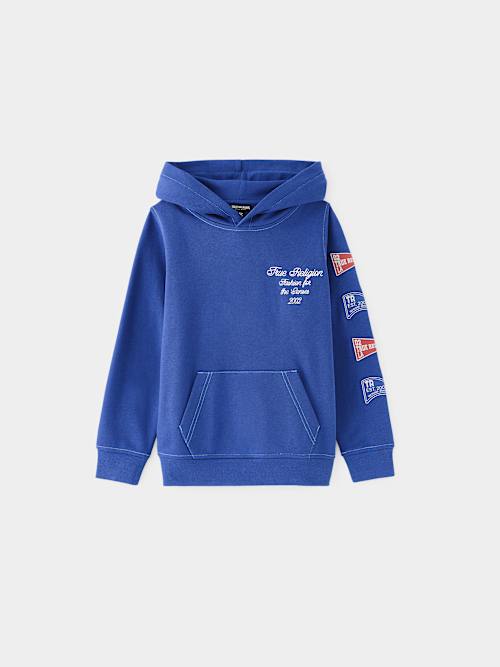 SUDADERA CON CAPUCHA TIPO UNIVERSITARIA TRUE RELIGION PARA NIÑO