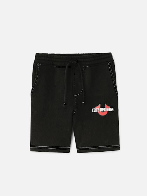 BOYS CONTRAST LOGO SWEAT SHORT