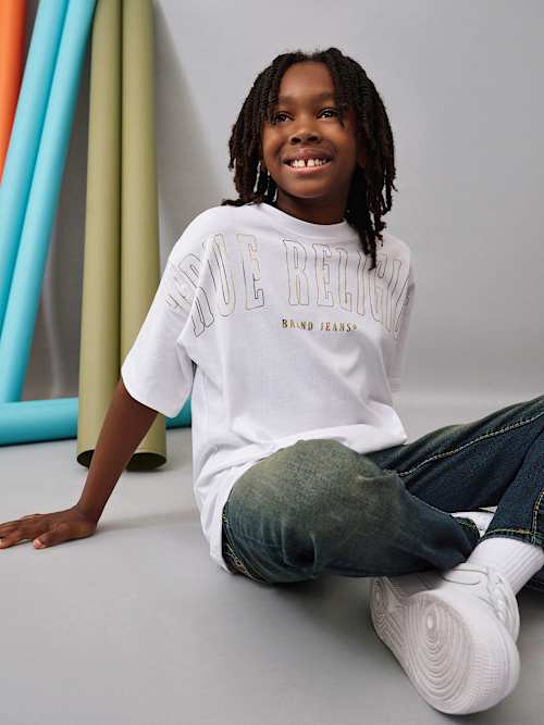 BOYS METALLIC LOGO TEE