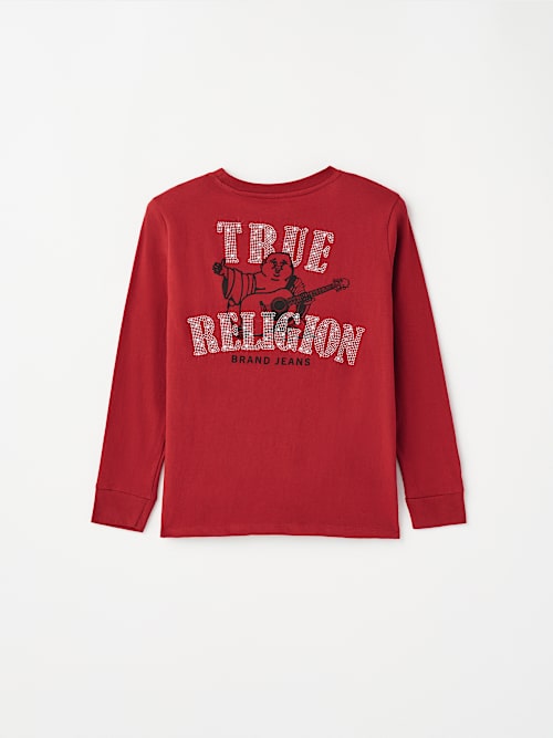 ФУТБОЛКА С ДЛИННЫМ РУКАВОМ БУДДЫ ДЛЯ МАЛЬЧИКОВ С ЗАКЛЕПКАМИ