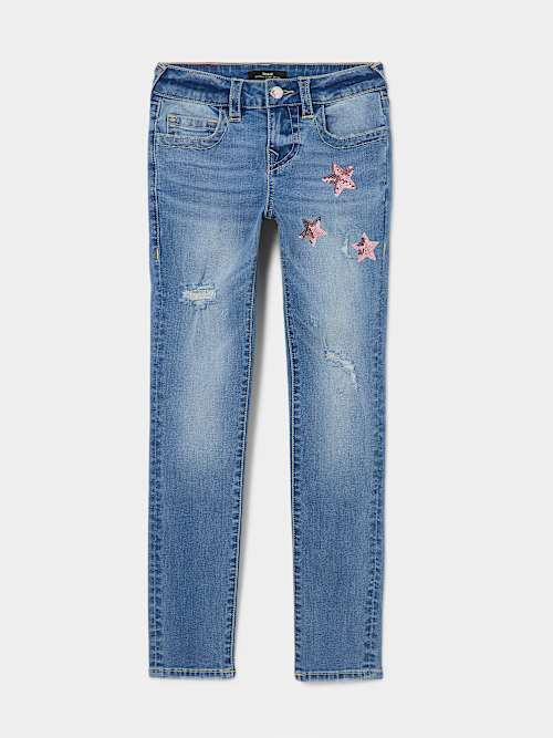 ДЕВУШКИ В БЛЕСТЯЩИХ ДЖИНСАХ HALLE SEQUIN STAR SUPER SKINNY JEAN