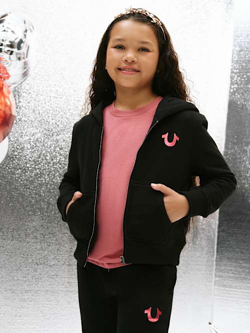 GIRLS METALLIC WORLD TOUR ZIP HOODIE