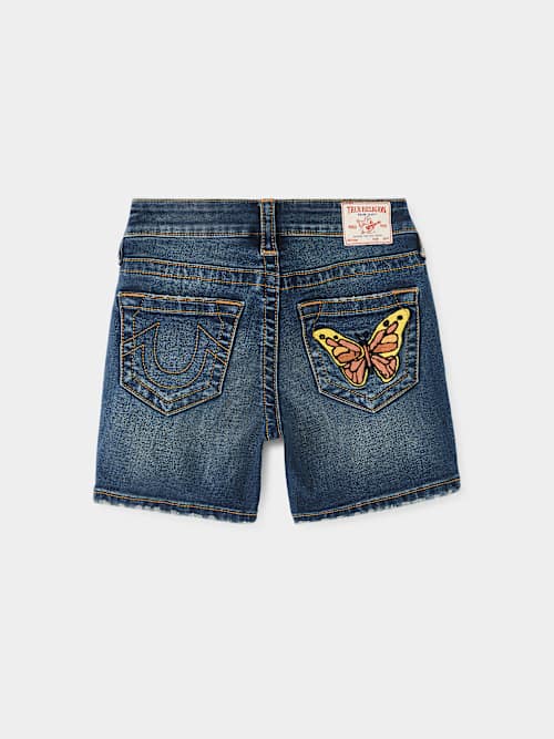 GIRLS JAYDE EMBROIDERED BUTTERFLY SHORT