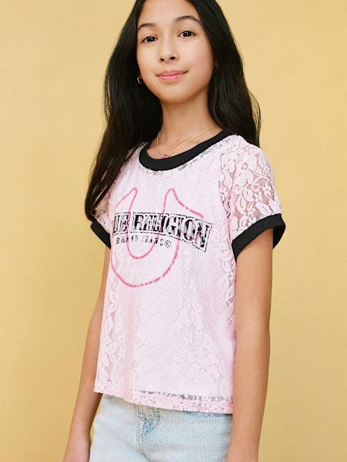 GIRLS LACE CAMI LOGO TEE