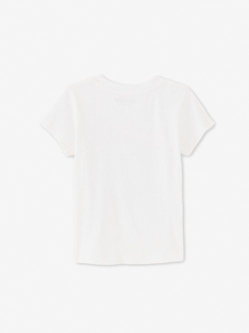 CAMISETA CON PARCHE DE MEZCLILLA Y HERRADURA PARA NIÑA