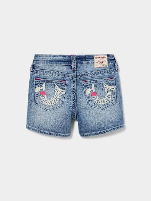 GIRLS JAYDE ‘I LOVE TRUE RELIGION’ SHORT