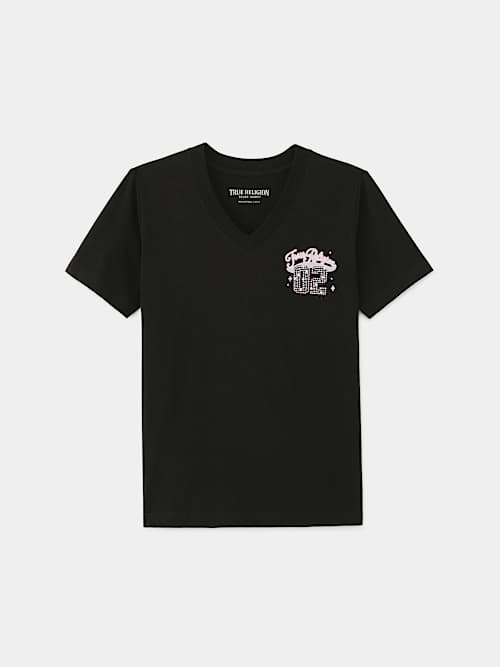 GIRLS GLITTER LOGO TEE