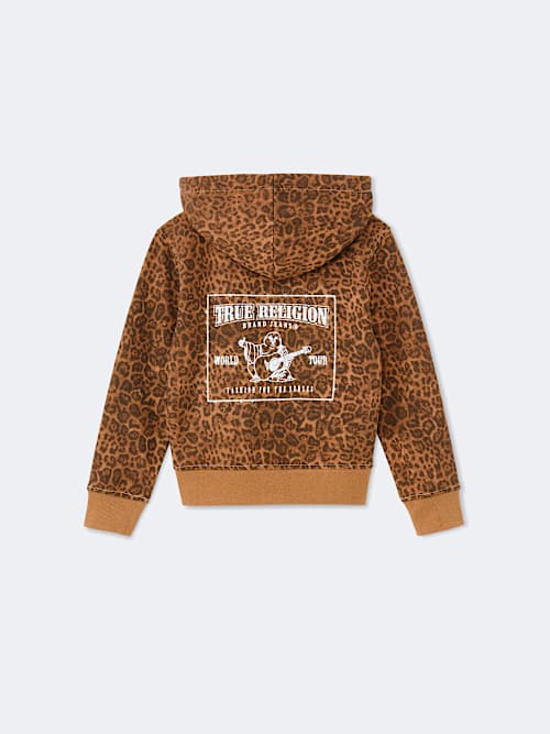 GIRLS LEOPARD PRINT HOODIE
