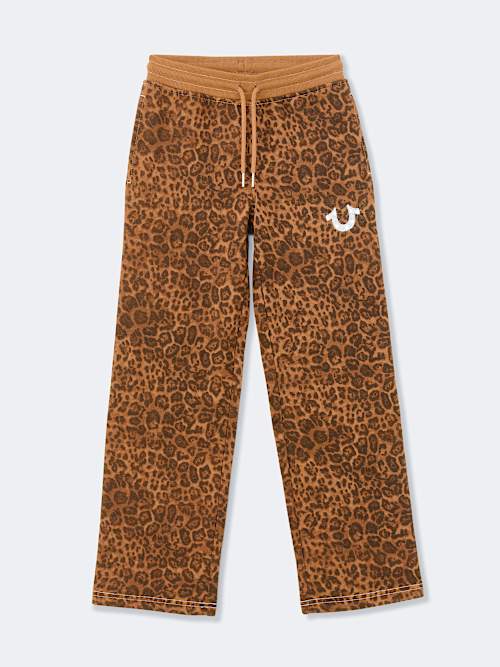 GIRLS LEOPARD PRINT SWEAT PANT