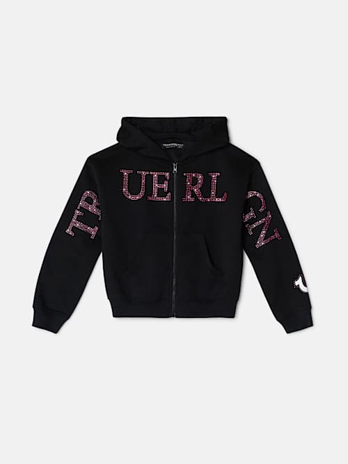 GIRLS LOGO ZIP HOODIE