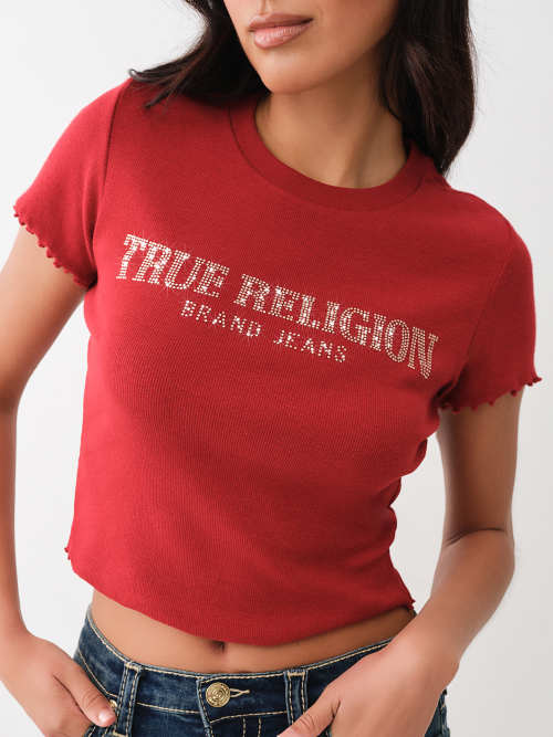 Red true religion shirt womens top