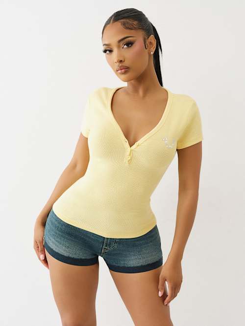 РУБАШКА ХЕНЛИ С ПОДКОВООБРАЗНЫМИ ЗАКЛЕПКАМИ